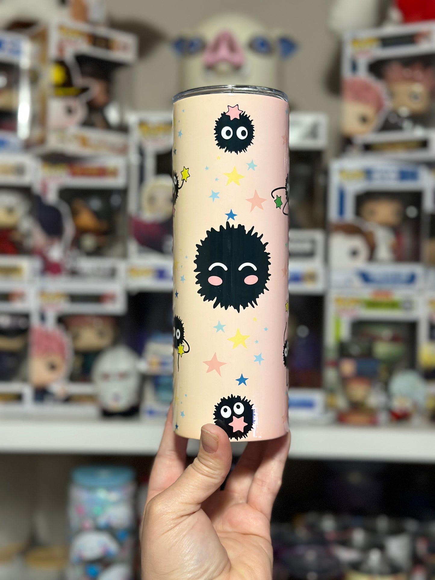 20oz Sublimated Ombre Kawaii Sprites Tumbler With Lid And Straw