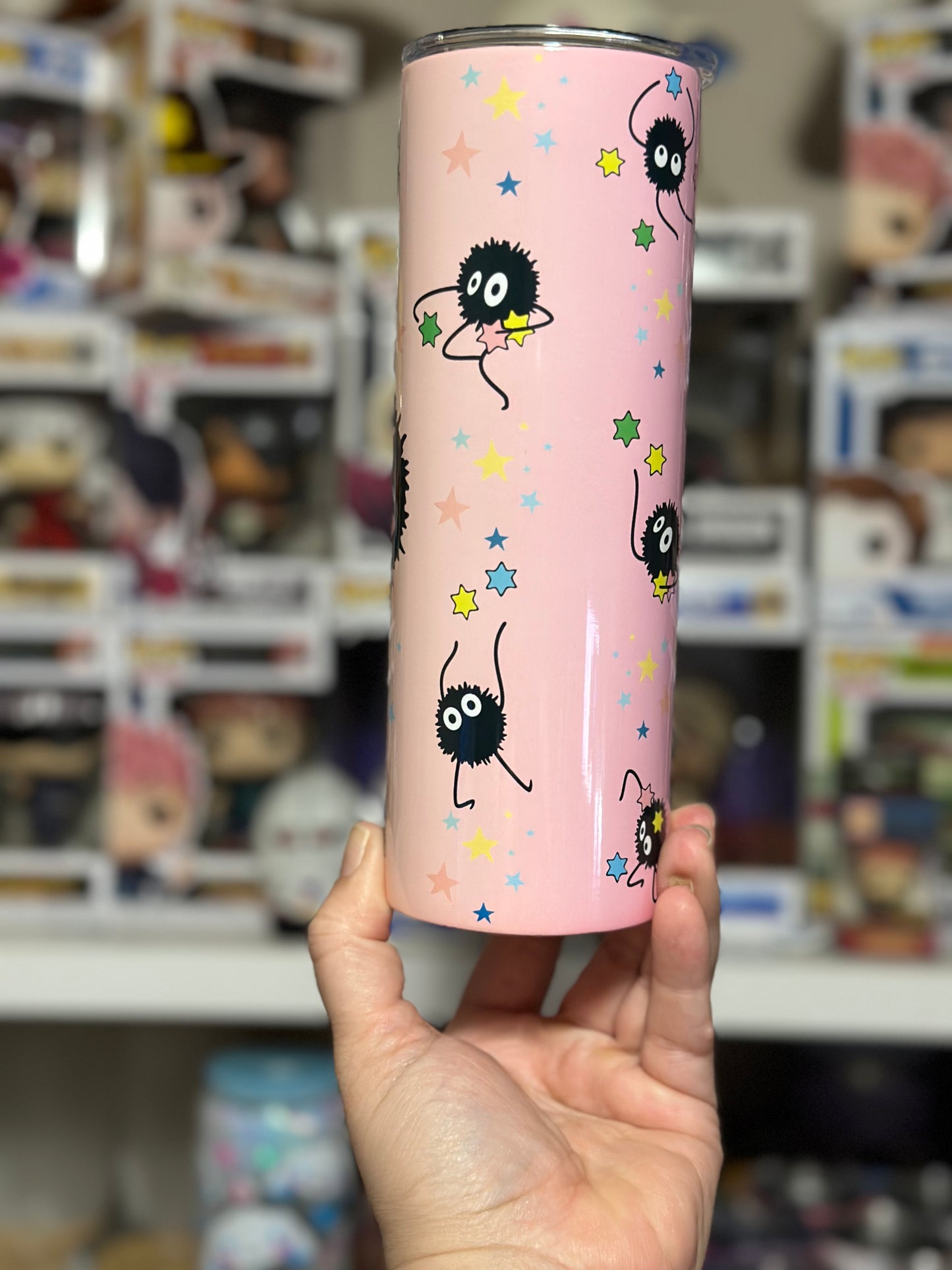 20oz Sublimated Ombre Kawaii Sprites Tumbler With Lid And Straw