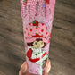 24oz Strawberry Milk Retro Strawberry Girl Bling Drip Snowglobe With Designer Lid And Straw