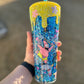 24oz Sponge And Friends UVDTF Bling Drip Snow globe Tumbler With Designer Lid And Straw ( No Epoxy)