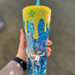 24oz Sponge And Friends UVDTF Bling Drip Snow globe Tumbler With Designer Lid And Straw ( No Epoxy)