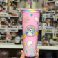 24oz My Little Pretty Pink Ponies Epoxied Tumbler With Peekaboo Rhinestone Lid and Acrylic Straw