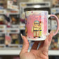 11oz Carl and Ellie Sublimated Mug With Pink Interior And Pink Handle