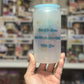 16oz  A Whole New Love Sublimated Frosted Glass Can With Plastic Colored Lid And Straw